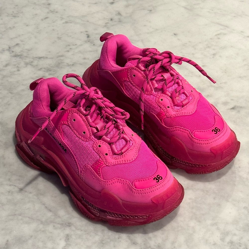 Balenciaga Triple S Clear Sole Sneakers Pink